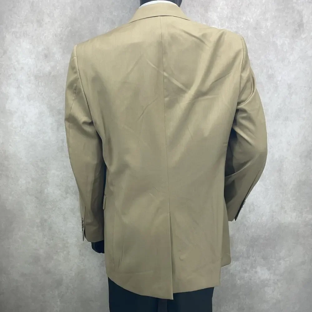 NWOT Jos A Bank Signature Mens 42L Tan/Taupe Wool Blazer 2 Butt Sport Coat